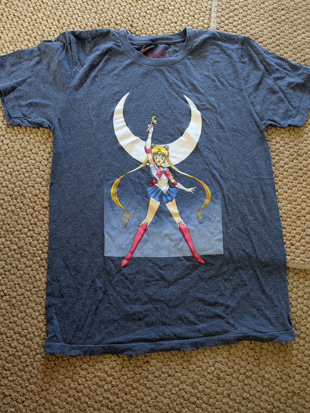 Sailor Moon Graphic Shirt Womens Small Navy Anime Usagi Tsukino 90s Y2K official